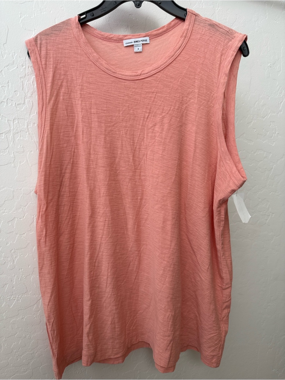 James Perse Light Peach Sleeveless Crewneck Tank